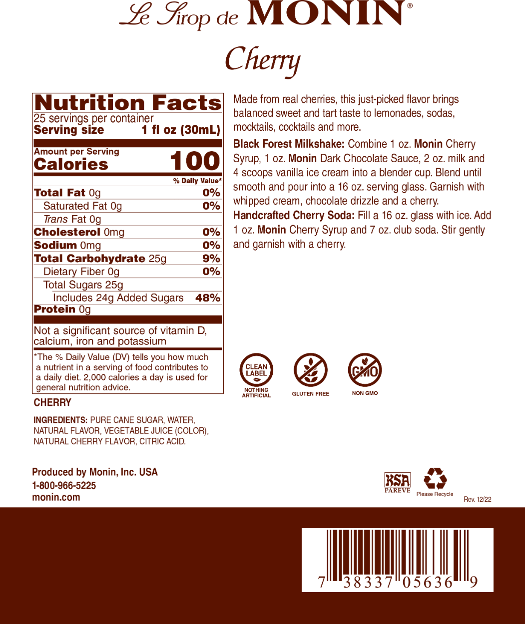 Cherry Syrup - 750ML